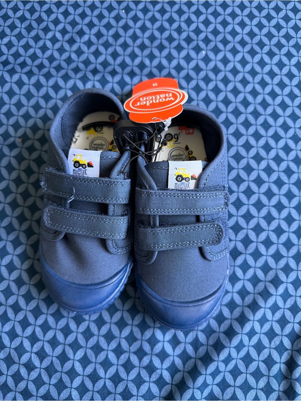wonder nation Navy Blue Double-Strap Kids Sneakers